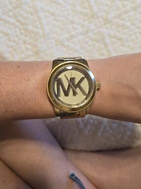 Michael Kors Gold-Tone MK Logo Women's Chunky Watch